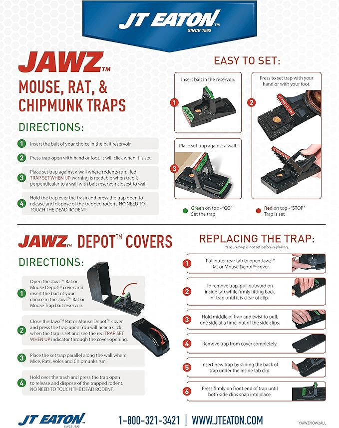 JT Eaton Jawz Mouse Depot Couverture pour Pièges à Souris | L'exterminateur en ligne