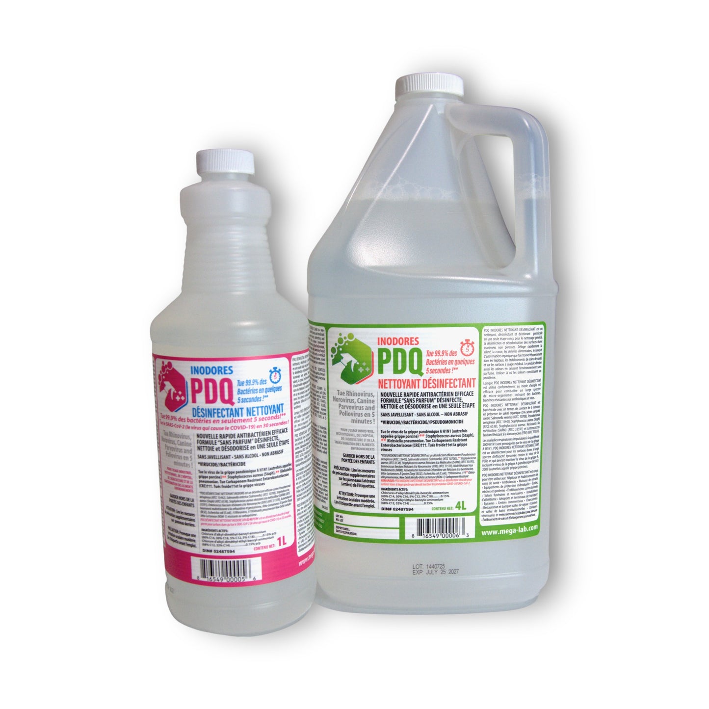 PDQ – Nettoyant désinfectant Virucide et Bactéricide, homologué COVID-19.