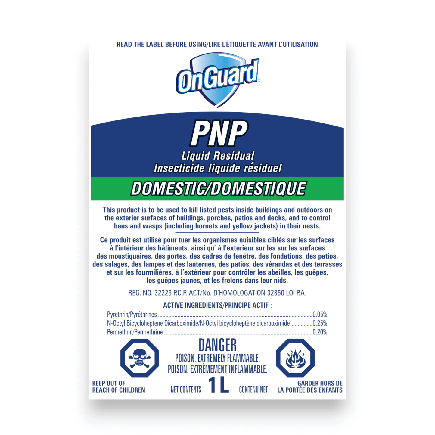 ONGUARD, PNP Insecticide Résiduel Liquide Domestique 1L | L'exterminateur en ligne