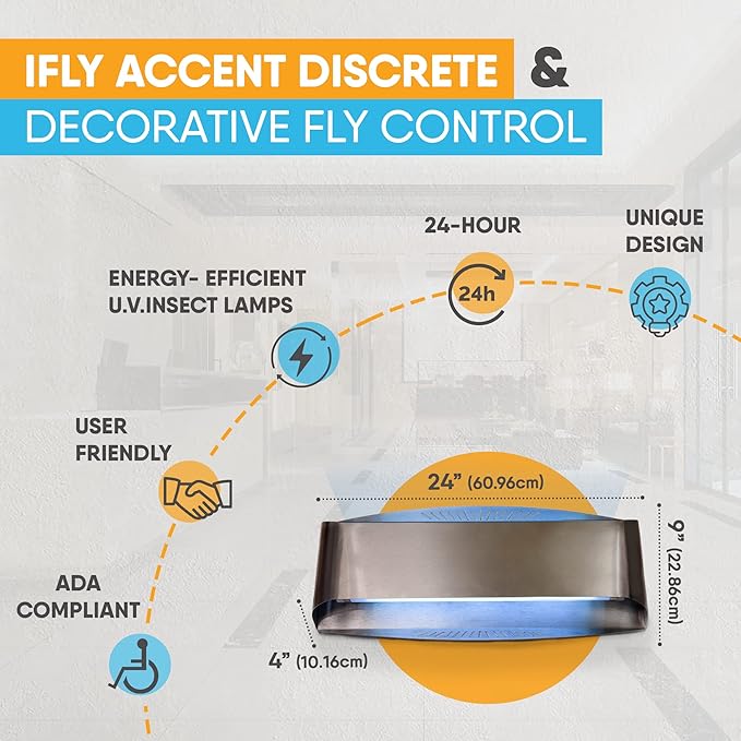 Gardner iFly Accent – Piège lumineux à mouche d'appoint acier inoxydable FL-30SS