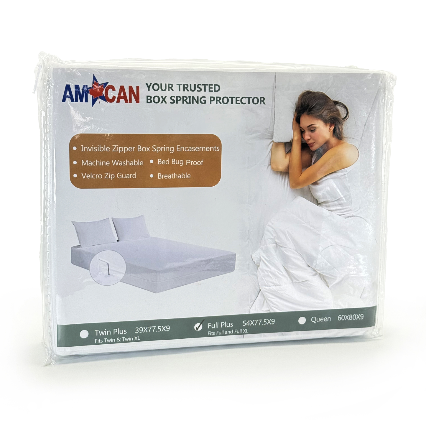 Stretch Knit Box Spring Cover with Zipper - 9 inches