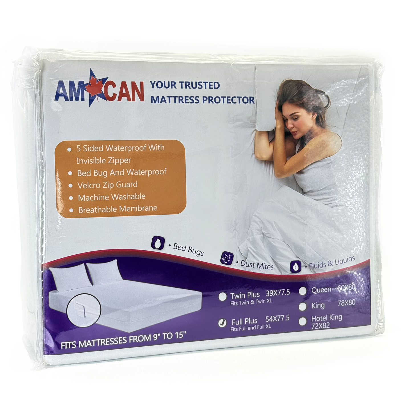 Bedbug Certified Zippered Mattress Encasements (9-15 inches thick)