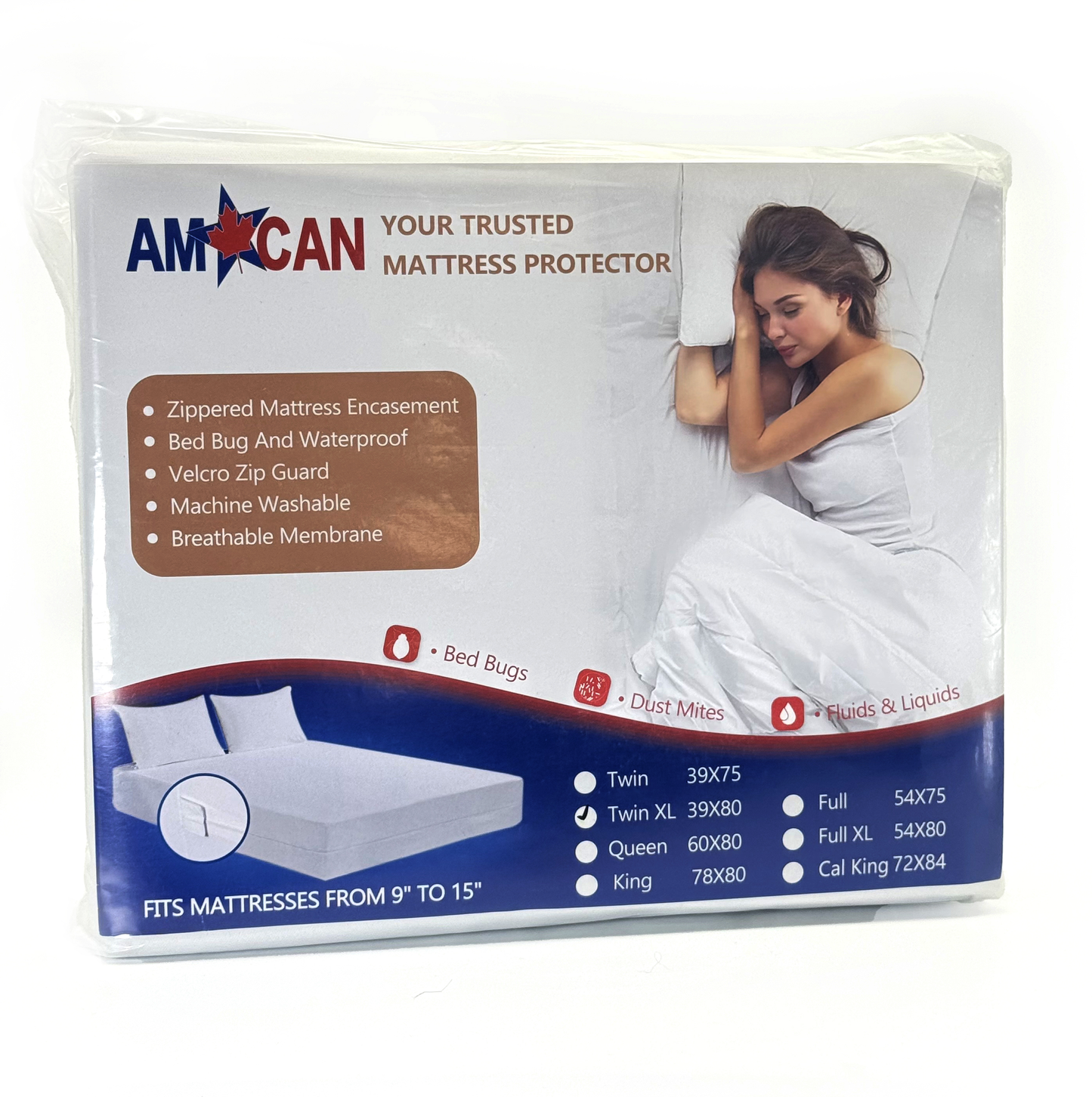 Bedbug Certified Zippered Mattress Encasements (9-15 inches thick)