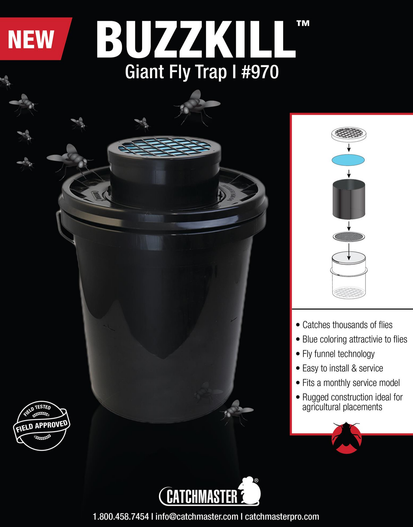 Catchmaster, Buzzkill Giant Fly Trap with 1 Trap and 2 Attractants