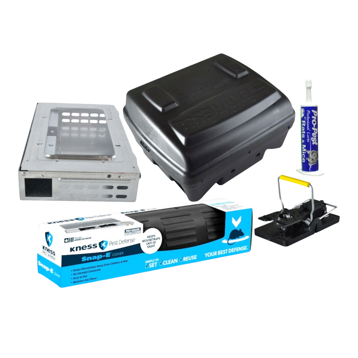 Deluxe indoor and outdoor rodent control kit