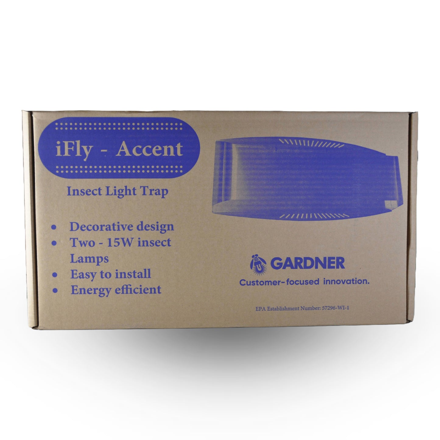 Gardner iFly Accent Piège à Mouches avec 2X15W T8 18'' incassable FL-30BLS