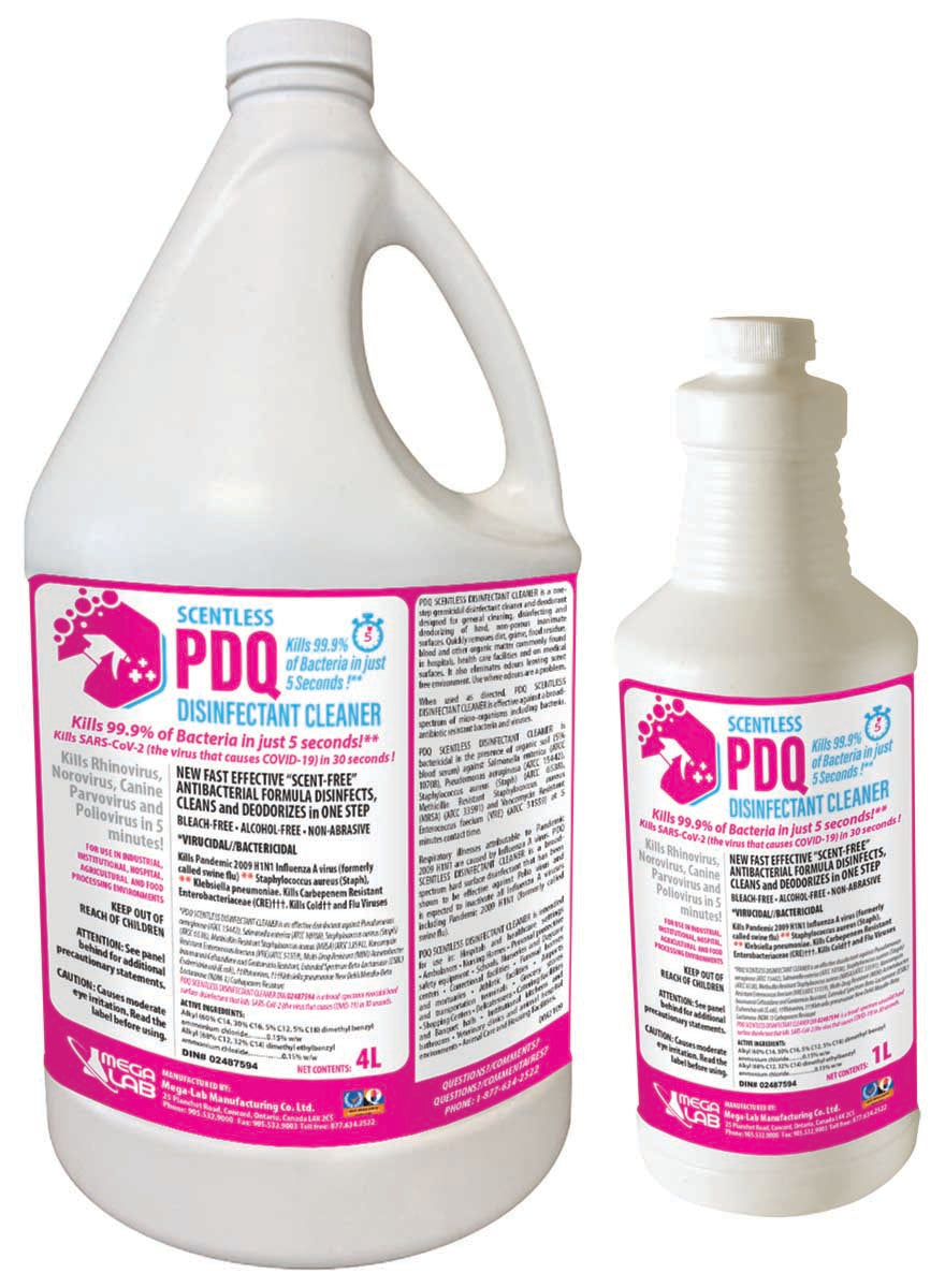 PDQ – Virucidal and Bactericidal disinfectant cleaner, approved for COVID-19.