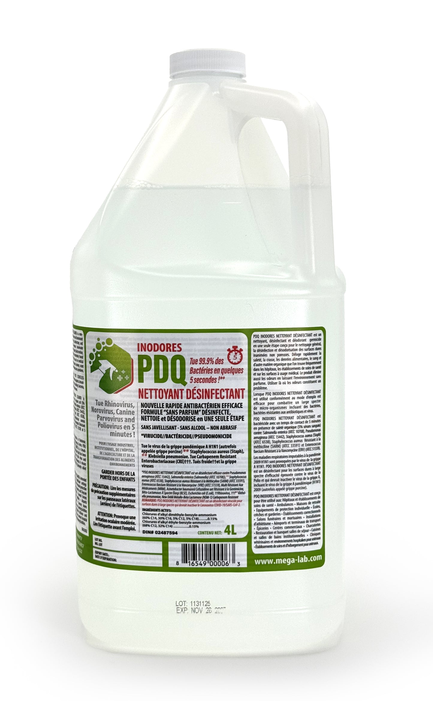 PDQ – Virucidal and Bactericidal disinfectant cleaner, approved for COVID-19.