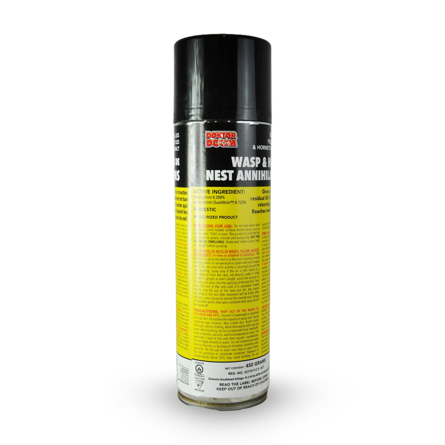 Doktor Doom Aerosol Kills Wasps &amp; Hornets on Contact - Destroys Nests, 450g